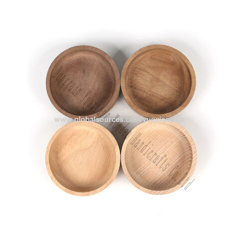 Cuenco redondo de madera ideal para nueces, dulces, aperitivos, snacks, aceitunas y salsa - Venta al por mayor
