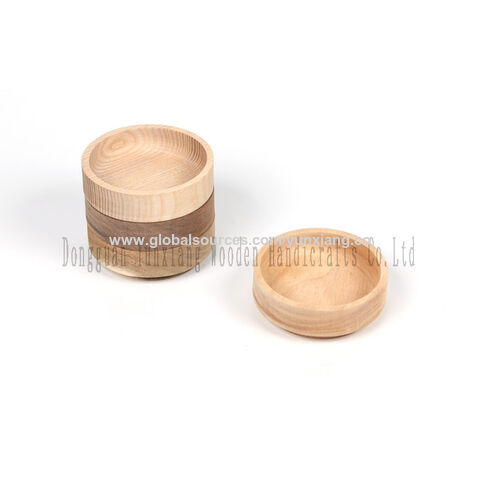 Cuenco redondo de madera ideal para nueces, dulces, aperitivos, snacks, aceitunas y salsa - Venta al por mayor