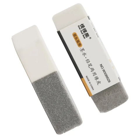 Goma de borrar pequeña, tipo lápiz, para frotar. Borrador promocional de fábrica para material de oficina y escolar.
