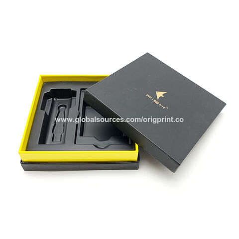 Boîte Cadeau Carrée Écologique avec Logo Personnalisé, Lamination Brillante et Intérieur avec Plateau en Plastique pour Emballage Cadeau