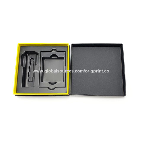 Boîte Cadeau Carrée Écologique avec Logo Personnalisé, Lamination Brillante et Intérieur avec Plateau en Plastique pour Emballage Cadeau