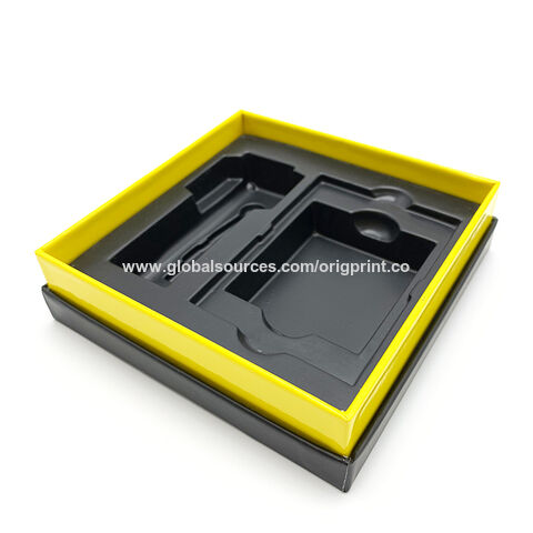 Boîte Cadeau Carrée Écologique avec Logo Personnalisé, Lamination Brillante et Intérieur avec Plateau en Plastique pour Emballage Cadeau