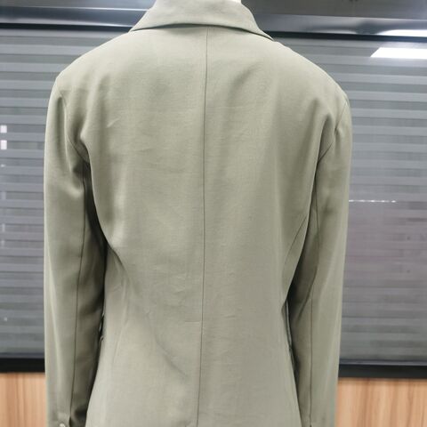 OEM Großhandel Damen Baumwoll-Twill Webmantel mit Reverskragen und Pattentaschen