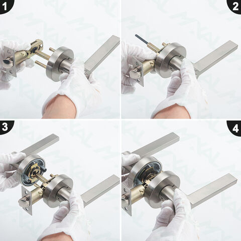 Maxal Cerradura de Palanca para Puerta de Aleación de Zinc, Manija Resistente para Puerta Interior de Madera, Función de Paso y Privacidad, Diseño Moderno con Tornillos Ocultos