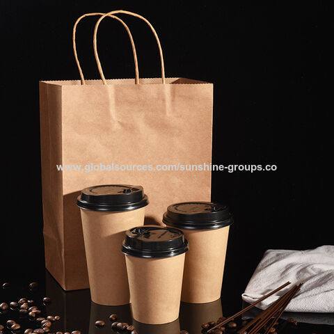 Einwandiger Kraftpapierbecher, Einweg-Heißgetränke-Becher zum Mitnehmen, bedruckter LOGO-Kaffeebecher aus Papier