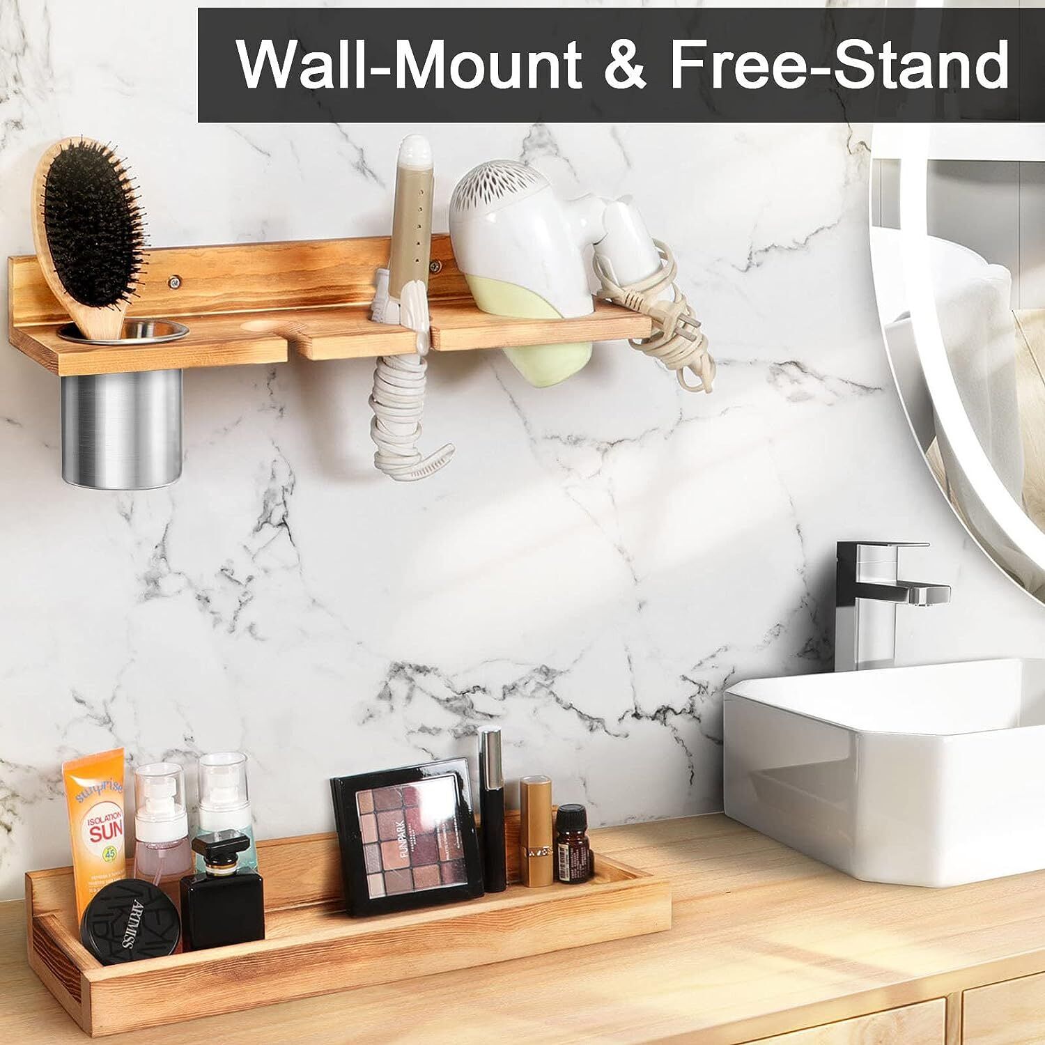 Hair Dryer Counter Stand NIUBEE Hair Tool Organizer, Acrylic Hair