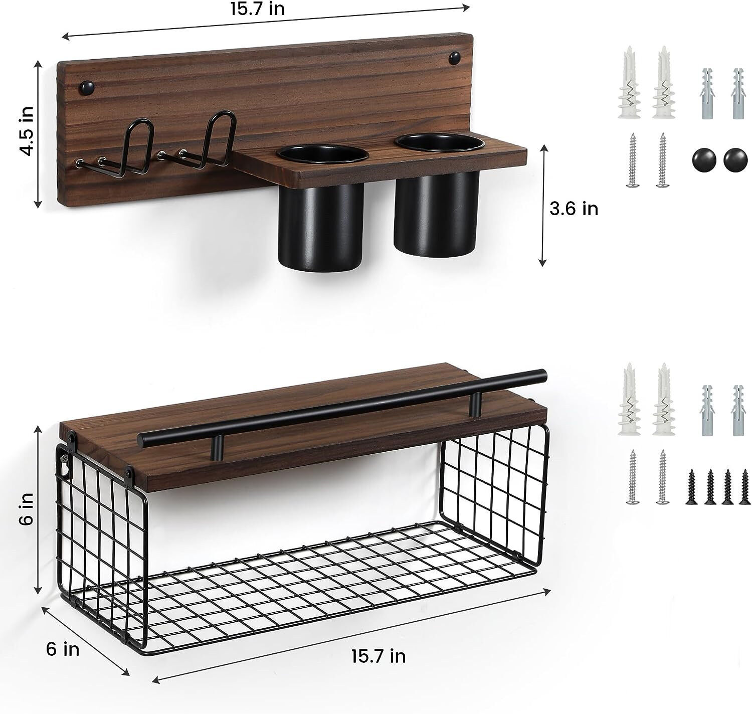 Wall Mounted Solid Wood Blow Hair Dryer Holder Styling Tool