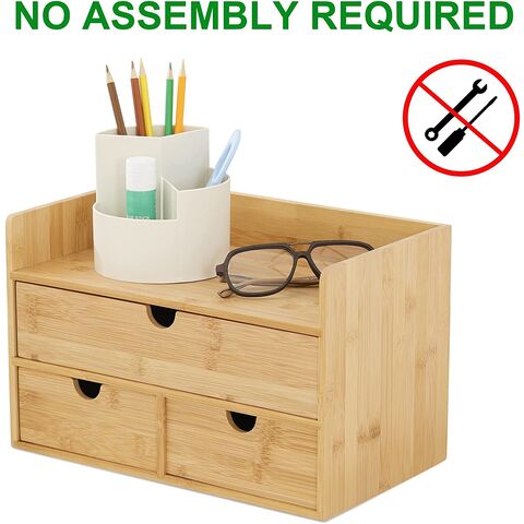 Original Bamboo Desk Organizer, Mini Bamboo Desk Drawer Tabletop Storage online Organization Box for Office Home Toiletries Supplies Vanity