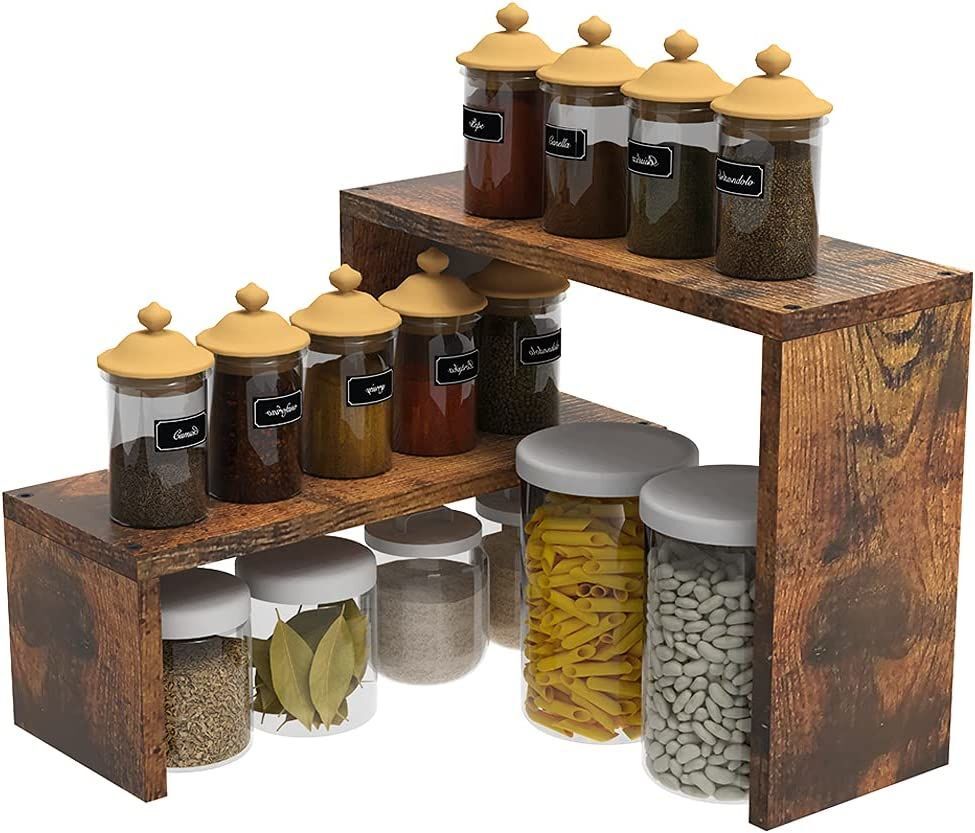 Wholesale 2 Tier Stackable Expandable Corner Spice Rack For Kitchen ...