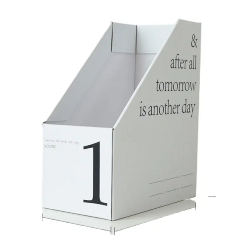Cajas de archivo de cartón Kraft al por mayor personalizadas para escritorio de oficina, almacenamiento de libros y revistas