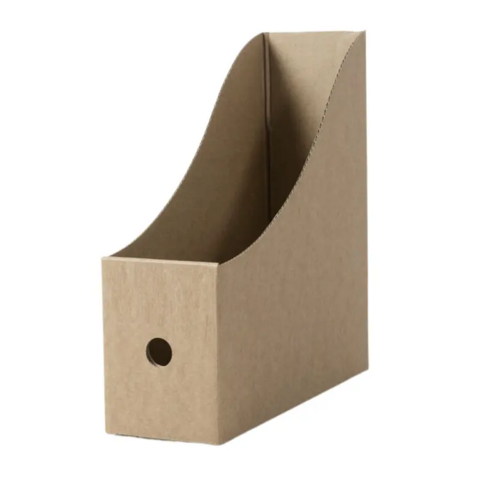 Cajas de archivo de cartón Kraft al por mayor personalizadas para escritorio de oficina, almacenamiento de libros y revistas