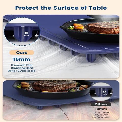 Tapete Aquecedor de Alimentos - Bandeja Elétrica de Aquecimento Rápido em Silicone com 4 Níveis de Temperatura, Pés Elevados Protegem a Mesa