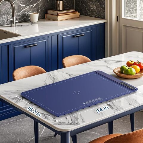 Tapete Aquecedor de Alimentos - Bandeja Elétrica de Aquecimento Rápido em Silicone com 4 Níveis de Temperatura, Pés Elevados Protegem a Mesa