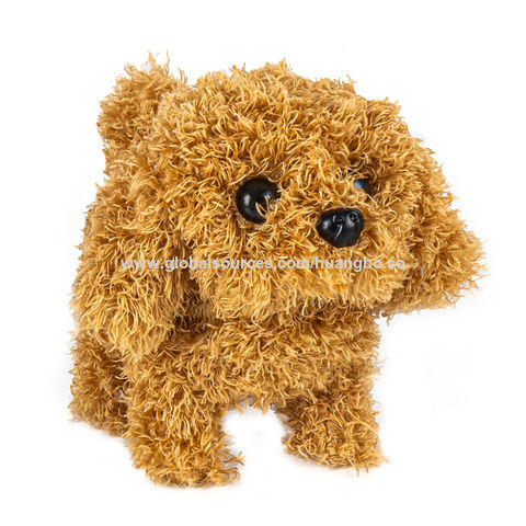 Perro eléctrico simulado de peluche, cachorro eléctrico que puede caminar, ladrar, asentir y menear la cola, juguete para niños