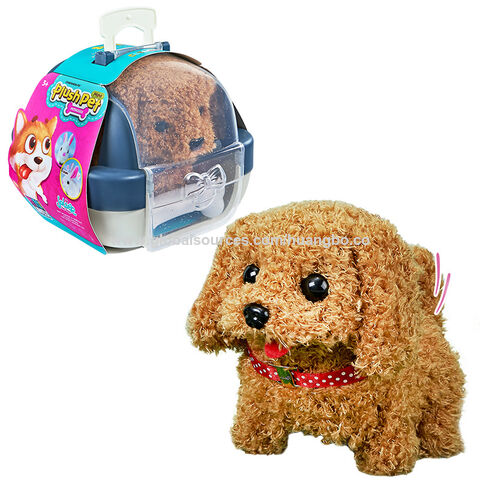 Perro eléctrico simulado de peluche, cachorro eléctrico que puede caminar, ladrar, asentir y menear la cola, juguete para niños