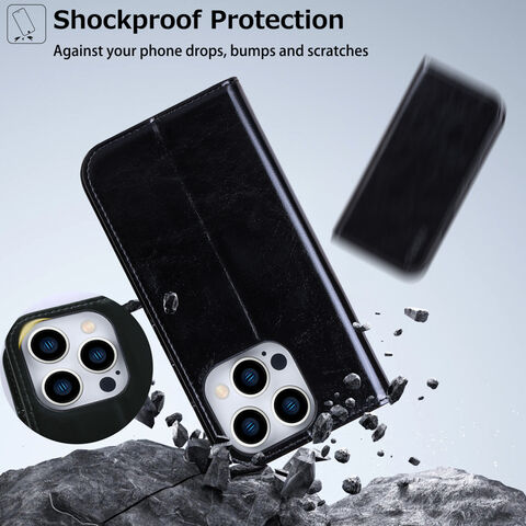 Caso de cuero sintético para la caja de la cartera del iPhone 16 Pro
