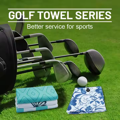 AILUOHA 2024 Benutzerdefiniertes magnetisches Golfhandtuch mit Waffelstruktur, bedruckter Mikrofaser-Clip mit starkem Magnet für Sport