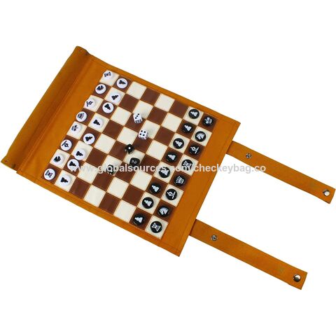 Jeu d'échecs et de backgammon 2 en 1 enroulable, portable en microfibre, jeu de voyage enroulable, jeu de backgammon en cuir