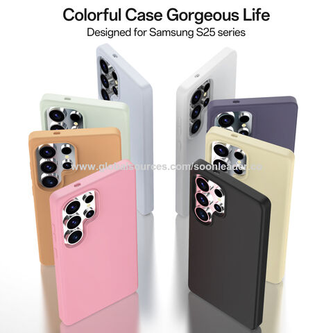 Soonleader Coques de Téléphone en Silicone à Chargement sans Fil Antichoc Couverture de Téléphone Magnétique en Silicone pour Samsung S25