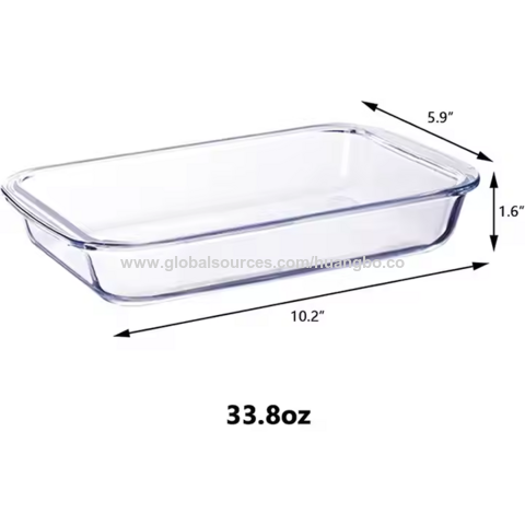 Fuente para horno de vidrio borosilicato alto 1/1.6/2.4/3L resistente al calor, bandeja rectangular para pescado, utensilios de cocina, apta para microondas, uso doméstico
