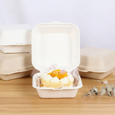 Cajas de almuerzo ecológicas desechables de fabricante de gran venta 2024, contenedor de panadería, fruta, hamburguesa, pastel, preparación de alimentos, 20/40/5