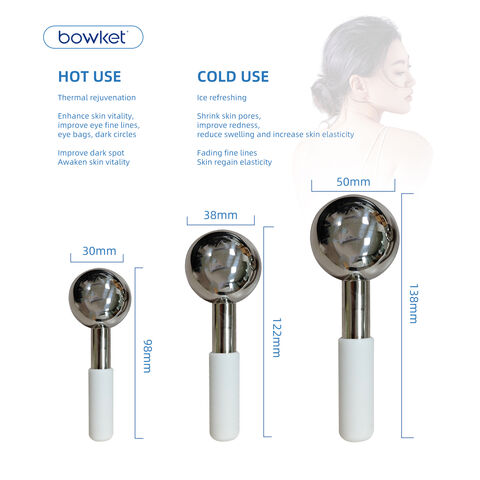 BOWKET Eisglobes für das Gesicht, Unzerbrechlicher Eisroller für Gesicht und Augen, Kryo-Globes für Gesichtsbehandlungen, Kühlender Massageroller, Gesichts-Globes