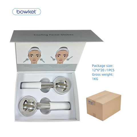 BOWKET Eisglobes für das Gesicht, Unzerbrechlicher Eisroller für Gesicht und Augen, Kryo-Globes für Gesichtsbehandlungen, Kühlender Massageroller, Gesichts-Globes