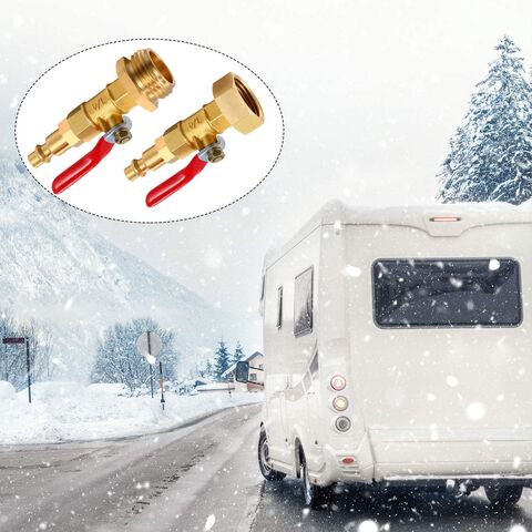 Raccord Rapide Mâle 1/4 Pouce avec Filetage 3/4" et Vanne à Boisseau Sphérique 1/4 Pouce en Laiton pour Hivernage