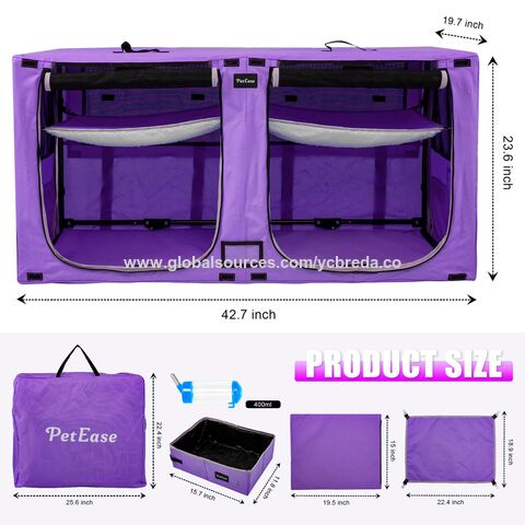 Portador de gato grande con caja de arena portador de viaje para mascotas para múltiples gatos portador plegable suave para viajes de larga distancia