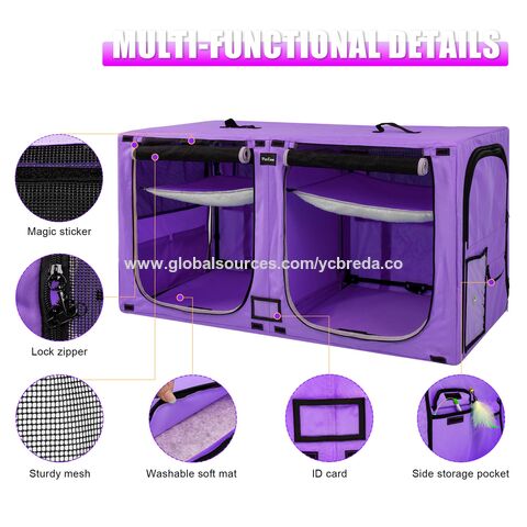 Portador de gato grande con caja de arena portador de viaje para mascotas para múltiples gatos portador plegable suave para viajes de larga distancia