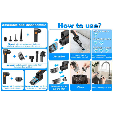 Mini Handstaubsauger mit LED-Leuchten zur Reinigung von Tastaturen, Computern und Sofas - B2B Angebot