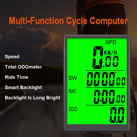 Novo Ciclocomputador sem fio multifuncional à prova d'água com luz de fundo para bicicleta, grande venda