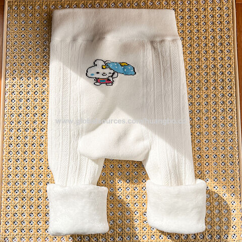 Leggings de forro polar para niñas, pantalones de otoño e invierno para niños, pantalones térmicos gruesos para bebés con medias, suéteres para niñas