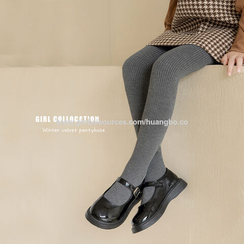 Leggings de forro polar para niñas, pantalones de otoño e invierno para niños, pantalones térmicos gruesos para bebés con medias, suéteres para niñas