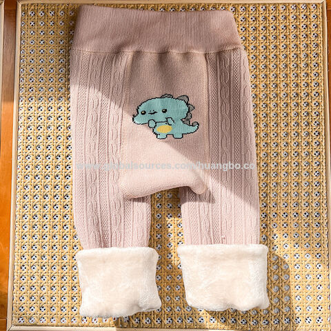 Leggings de forro polar para niñas, pantalones de otoño e invierno para niños, pantalones térmicos gruesos para bebés con medias, suéteres para niñas