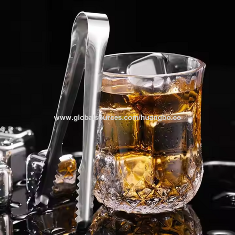 Wiederverwendbare Whisky-Kühlsteine mit individuellem Logo, 304 Edelstahl Eiswürfel, Metall Whisky Rock Stone Set für Bar Party Drink Wodka