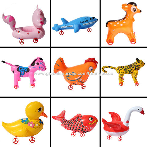 Aufblasbare Zugfiguren Spielzeug Großhandel Kinder Große Cartoon Stände Großhandel Sommerladung PVC Tierwagen Aufblasbare Tiere