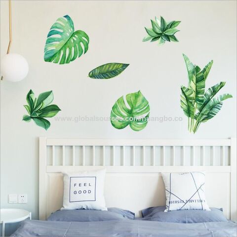 A variety of green plant wall stickers car stickers decorative stickers self-adhesive 3D three-dimensional wall paper living room