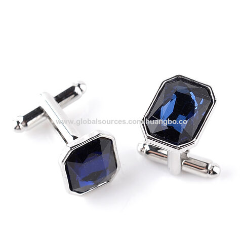 Creative cufflinks Novel colorful glass diamond cufflinks cuff nails Fashion atmosphere men's suit shirt accessories