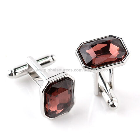 Creative cufflinks Novel colorful glass diamond cufflinks cuff nails Fashion atmosphere men's suit shirt accessories