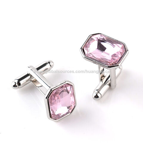 Creative cufflinks Novel colorful glass diamond cufflinks cuff nails Fashion atmosphere men's suit shirt accessories