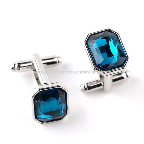 Creative cufflinks Novel colorful glass diamond cufflinks cuff nails Fashion atmosphere men's suit shirt accessories