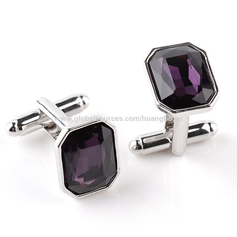 Creative cufflinks Novel colorful glass diamond cufflinks cuff nails Fashion atmosphere men's suit shirt accessories