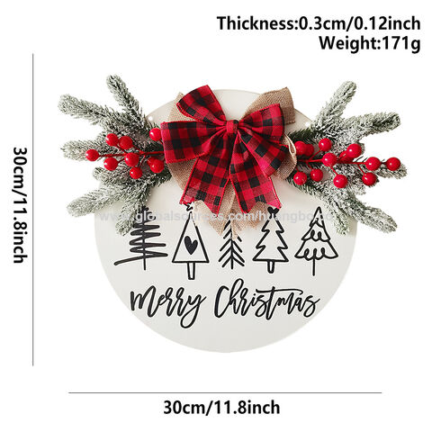 Christmas holiday decorations Christmas gloves door hanging round welcome sign Christmas party wooden door hangings