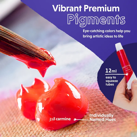 Kits de arte para niños al por mayor, juego de pintura acrílica no tóxica incluye 24 pinturas de 12 ml y 3 pinceles para arte para adultos y niños