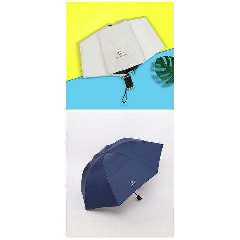 UV black rubber sunscreen sunny umbrella women triple folding advertising umbrella stocklots