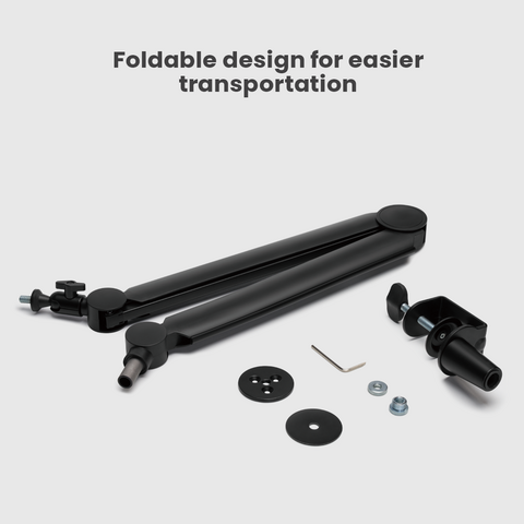 MDS13-1 Soporte de Micrófono Ajustable con Brazo de Tijera para Estudio, Escritorio, Mesa, Micrófono Profesional para Podcasting, Montaje con Brazo de Micrófono