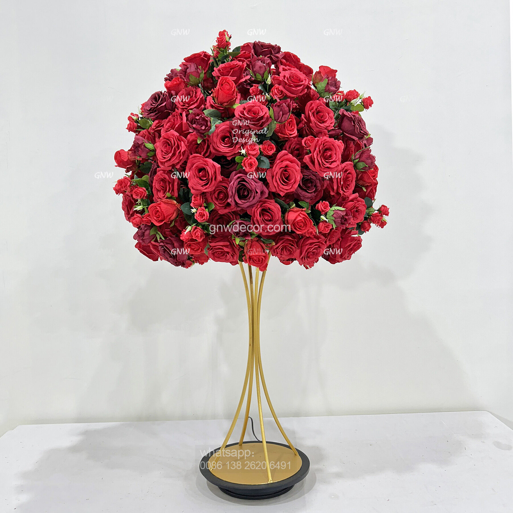 Gnw 8*8ft Red Artificial Flower Factory Direct Supply Artificial Flower ...