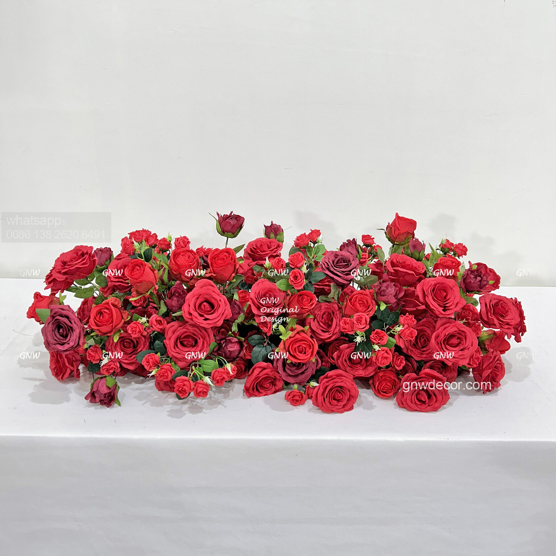 Gnw 8*8ft Red Artificial Flower Factory Direct Supply Artificial Flower ...