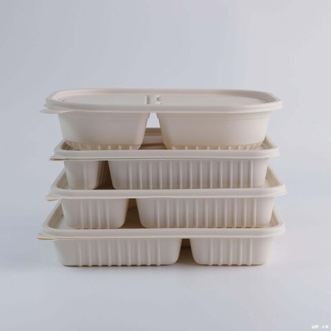 Lunchbox aus Maisstärke, biologisch abbaubar, Einweg - Ideal für Gastronomie und Großhandel